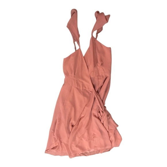 Hutch ModCloth Salmon Blush Pink Dress Sz 0 NEW Chiffon Wrap Dress - Picture 2 of 5